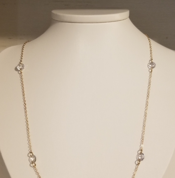 10K Gold CZ Stationary Necklace - Picture 7 of 10